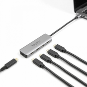 Delock hub USB 3.1 5x TipC 5/Gbps srebrn 64238