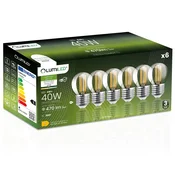 LUMILED 6x LED žarnica E27 krogla P45 4W = 40W 470lm 4000K nevtralna 360° žarnica z žarilno nitko