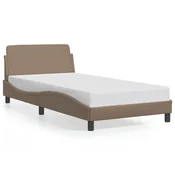 Vidaxl Posteljni okvir Dover kapučino 100x200 cm umetno usnje