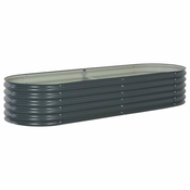 Vrtna sadilica od pocincanog celika 240 x 80 x 44 cm siva