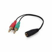 Gembird Adapter za slušalice 3.5mm(4-pin) na 2 x 3.5mm(mikrofon i audio) | CCA-418