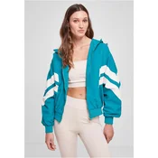 Womens Crinkle Batwing Watergreen Jacket/White Sand