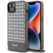 DKNY Etui DKNY Leather Printed Pattern Metal Logo MagSafe za iPhone 15/14/13 - rjavo