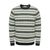 Only & Sons Pulover ONSHARRY zelena/bela