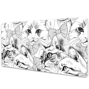 Decormat Podloga za pisalno mizo Sketched cats 100x50 cm