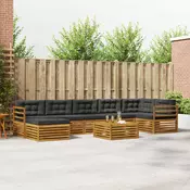 Set vanjskih sofa s jastukom 8 pcs Prirodna i antracit