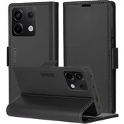 Overboard Ovitek za Xiaomi Redmi Note 13 5G, sijajni liči, denarnica s preklopom, črna