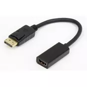 E-GREEN Adapter DisplayPort 1.4(M) - HDMI 2.0(F) kabl 20cm crni