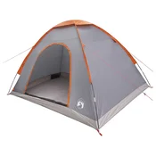 vidaXL Kamperski šotor s streho Siva in oranžna 275 x 215 x 125 cm