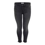 ONLY Carmakoma Kavbojke carWILLY REG SKINNY ANK JEANS, črna