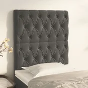 Vidaxl vidaXL Vzglavja za posteljo, komplet 2 kosov, temno siva, 80x7x78/88 cm, žamet