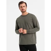 Ombre Mens longsleeve with zippered polo collar - black
