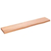 Vidaxl Stenska polica svetlo rjava 100x20x4 cm trdna hrastovina