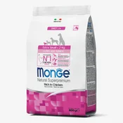 MONGE Suva hrana za štence i mlade pse najmanjih rasa, piletina 800g