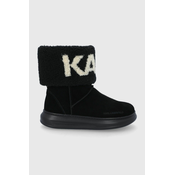 čizme za snijeg od brušene kože Karl Lagerfeld boja: crna