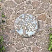 vidaXL vidaXL Vrtno ogledalo peščeno 40x2,5 cm železno okroglo zunanje, (20802536)