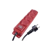 Emos Podaljšek P14131 Extension cable 3 m/4 sockets/with switch/black-red/rubber-neoprene/1.5 mm2
