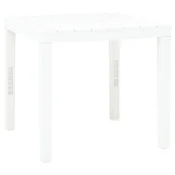 shumee vidaXL Vrtna miza bela 78 x 78 x 72 cm plastika