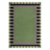 Zeleni/ljubičasti ručno rađen vunen tepih 160x230 cm Kai Wool Border – Flair Rugs