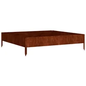 Vidaxl Vrtna visoka greda 100x100x26 cm corten jeklo
