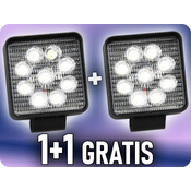 TruckLED LED delovna luč Epistar, kvadratna, 27W, 2200 lm, 12/24V, IP67, 1+1 gratis! [L0077S]