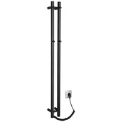 PAPINADO električni radiator za brisače, 109x1200mm, 40W, črna mat - Črna mat barva - 109x1200 mm - Sapho - 24 - Iz nerjavečega jekla - Oblika I - Oblika I - 109 - 1200 - 40 - 14