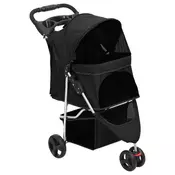 Vidaxl vidaXL Zložljiv pasji voziček črne barve 80x46x98 cm oksfordsko blago