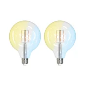 LUUMR Smart LED E27 G125 7W ZigBee Tuya Philips Hue komplet 2 - jasno