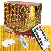 shumee Svetlobna zavesa, girlanda z lučkami za božično drevo za okno, 3x3M 300LED