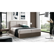 Boxspring postelja Wood 2 - 200x200 cm - temni hrast