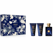 Versace Dylan Blue Pour Homme Gift Set for Men Eau de Toilette 50ml + Scented Shower Gel 50ml + Post-shave Balm 50ml