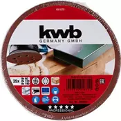 KWB Samoljepivi brusni papir za drvo i metal, ? 115 mm, 25/1, Quick-stick, Sparpack