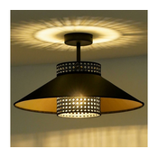 Duolla - Plafonski luster RIO RATTAN 1xE27/15W/230V precnik 45 cm crna/zlatna