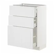 METOD / MAXIMERA Podni element s 3 fioke, bela/Stensund bela, 60x37 cm