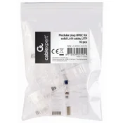 LC-8P8C-001/10 Modular plug RJ45 8P8C 30u CAT5 gold plated, 10 u pakovanju / CENA PO PAKOVANJU