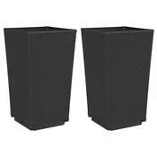 Vidaxl Vrtna korita 2 kosa črna 32,5x32,5x57 cm PP
