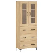 Vidaxl Visoka komoda sonoma hrast 69,5x34x180 cm inženirski les