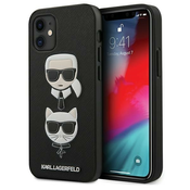 Karl Lagerfeld KLHCP12SSAKICKCBK iPhone 12 mini 5,4 black hardcase Saffiano Ikonik KarlChoupette Head (KLHCP12SSAKICKCBK)