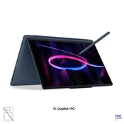 LENOVO Yoga 9 2-v-1, Intel Core Ultra 7 355, 14-palčni 2.8K OLED zaslon, 32 GB RAM, 1 TB SSD, UMA grafika, Windows 11 Pro, Cosmic Blue, 3-letna garancija, brez napajalnika