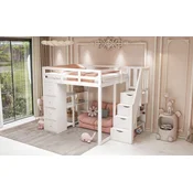 SONNENH Otroška postelja, 140 x 200 cm, les, bela, 253 x 146.5 x 168 cm, za spalnico