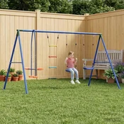 vidaXL Zunanji swing komplet večbarvno 330 x 185 x 185 cm Jeklo in PE