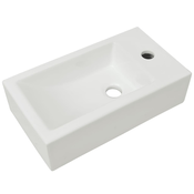 MAISON CHIC Pravokotni Umivalnik - Kopalna umivalnik - Lavabo keramika bele barve 46x25,5x12 cm, (21684568)