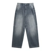 Bershka Kavbojke temno modra/bela