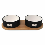 Keramičen komplet posod za pse s podstavkom o 13 cm Dog Fantasy – Plaček Pet Products
