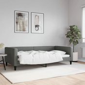 Greatstore Raztegljiva postelja temno siva 100x200 cm blago