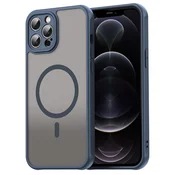 Hibridni ovitek HaloFrost II MagSafe za iPhone 12 Pro Max - navy blue
