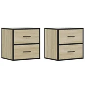 Zidni nocni ormarici 2 kom sonoma hrast 40x31x39,5 cm