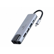 CABLEXPERT A-CM-COMBO5-04 Adapter USB-C - HDMI/2xUSB/PD/LAN 30609