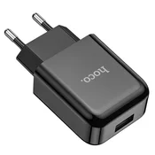 Hoco Mrežni polnilnik za telefon Hoco USB A 2A 10 W N2, črn