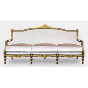 Casa Padrino luxury baroque living room 3 seater sofa gray/dark brown/gold - Handmade baroque style sofa - Luxury living room furniture in baroque style - Baroque furniture